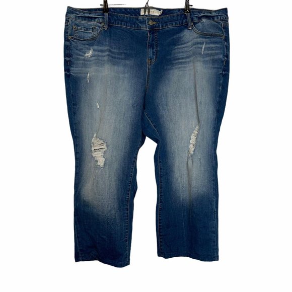 Torrid Distressed Straight Leg Crop Jeans 26 25 - Picture 2 of 9